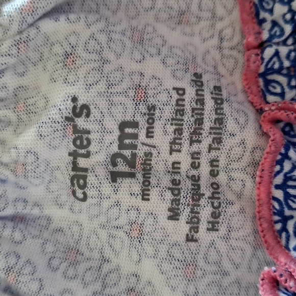 Carters girls 12 months romper blue & white - Picture 4 of 6